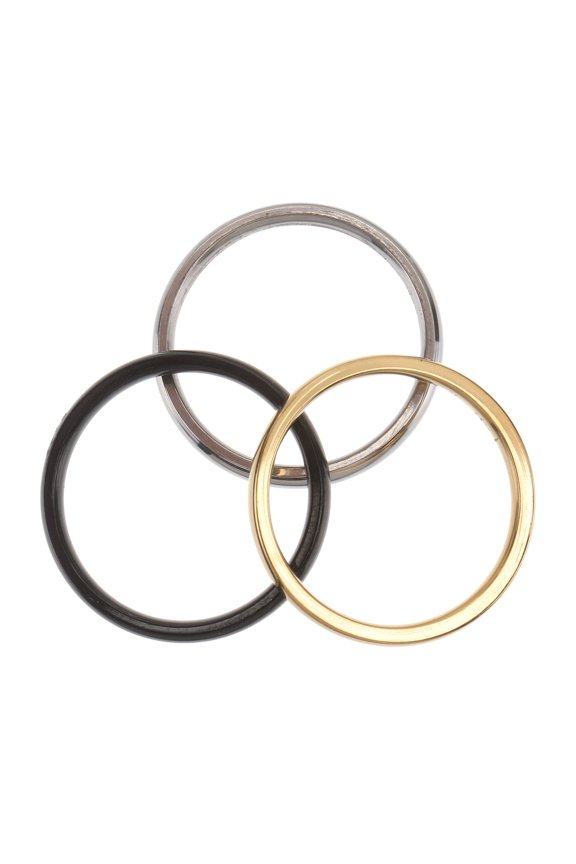 1 Set Male Rings Stainless Steel Decorative Simple Design for Girlfriends Jewelry