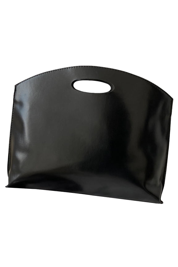 1Pc PU Briefcase Black Large Capacity Business Tote Bag Portable Laptop Case