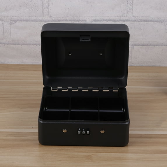 MERRYHAPY Metal Money Box with Combination Lock for Secure Cash and Valuables Storage, Portable Safe for Home and Store