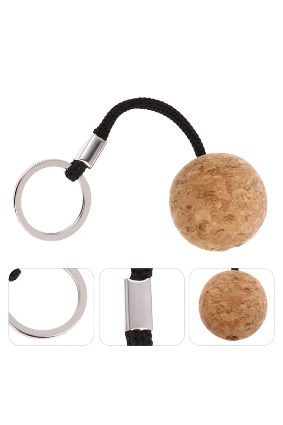Floating Cork Keychain Set, 2 Pieces Synthetic Material Floating Keyrings