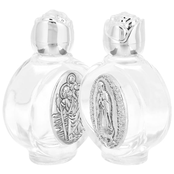 MERRYHAPY Empty Holy Water Bottle Catholic Metal 2Pcs For Church Decorations