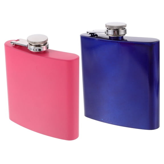 MERRYHAPY 2pcs Stainless Steel Hip Flask Set Portable Outdoor Travel Bottle Leakproof