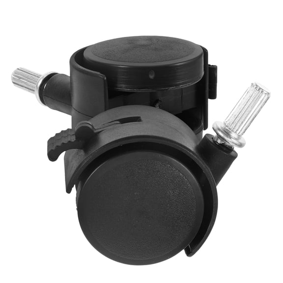 MERRYHAPY Black Plastic Furniture Casters Set of 2 with Brake, Smooth Rolling Replacement Wheels for Chairs and Sofas