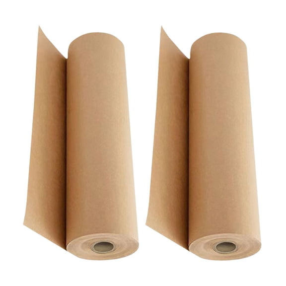 MERRYHAPY 2 Rolls Brown Kraft Paper Wrapping Paper for Birthday , Shipping, Packaging, and Craft Projects