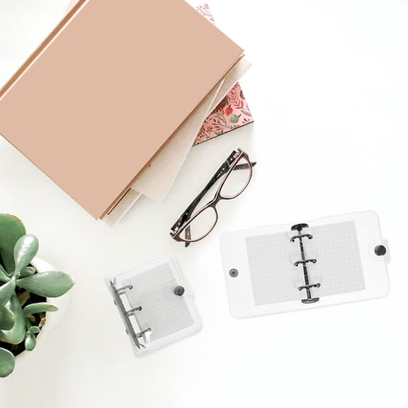 MERRYHAPY 2-Pack Mini 3- Binder Scrapbook Notepads, Small White Loose Leaf Travel Organizer Set