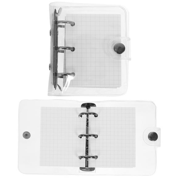 MERRYHAPY 2-Pack Mini 3- Binder Scrapbook Notepads, Small White Loose Leaf Travel Organizer Set