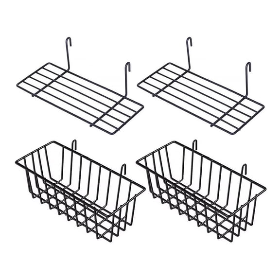 MERRYHAPY 2 Sets Wall Mount Pegboard Storage Rack Iron Organizer for Household and Hotel Use