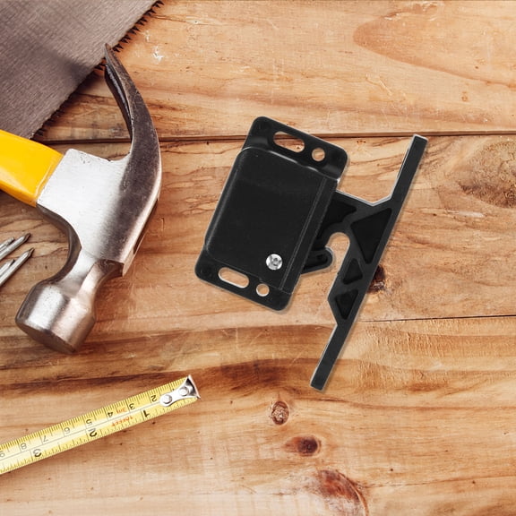 MERRYHAPY 2 Sets RV Cabinet Door Catch Black ABS Pull-To-Open Latch for Vehicle and Camper Storage Doors