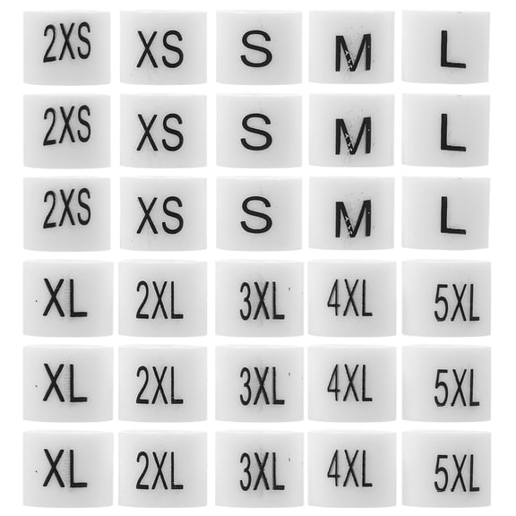 MERRYHAPY 200Pcs Plastic Clothes Sizer Tags White Hanger Size Markers for Garments