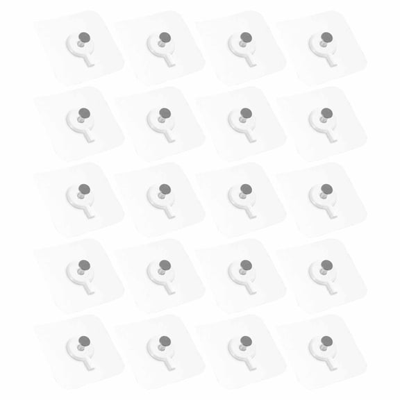 MERRYHAPY 20PCS Transparent Nail-Free PVC Hooks for Hanging Pictures and Household Items, Strong Adhesive Wall Hooks