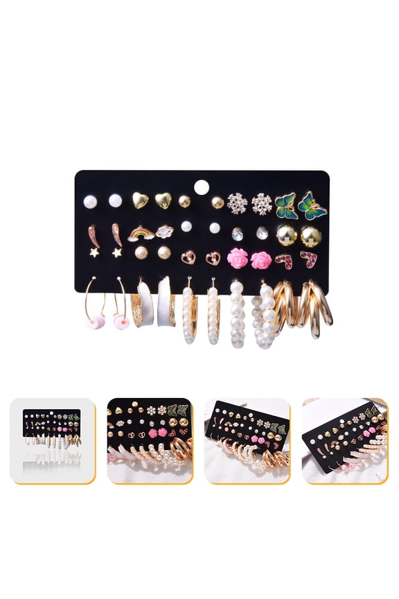 Decorative Ear Studs Multi Plastic 20 Pairs