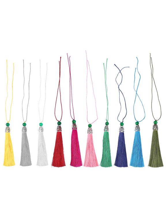 20Pcs Polyester Hanging Tassel Key Chain Accessories for DIY Craft and Bag Decoration