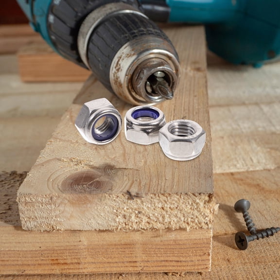 MERRYHAPY 20Pcs Stainless Steel Hexagon Lock Nuts with Nylon Insert for Automotive and Mechanical Applications