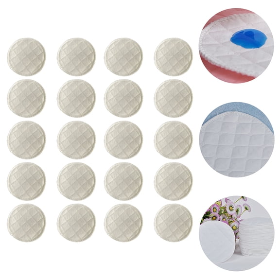 MERRYHAPY 20-Pack Reusable Nursing Pads for New Moms, Soft Cotton, High Water Absorption, Comfortable Breastfeeding Pads White
