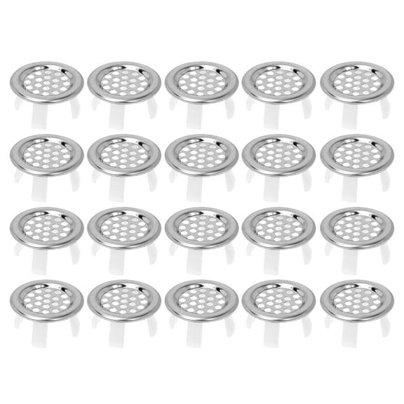 MERRYHAPY 20Pcs Stainless Steel Overflow Covers for Wash Basin Sink Overflow Drain