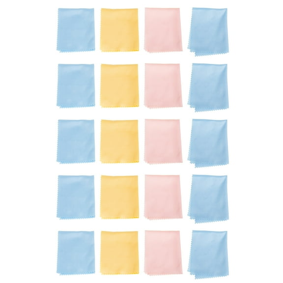 MERRYHAPY 20-Pack Reusable Microfiber Cleaning Cloths for Electronics, Portable, Easy Fold, Assorted Colors, Multipurpose