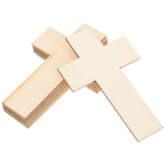 MERRYHAPY Light Yellow Poplar Wood Cross Cutouts Unfinished Craft Pieces for Decoration and Home Art Projects