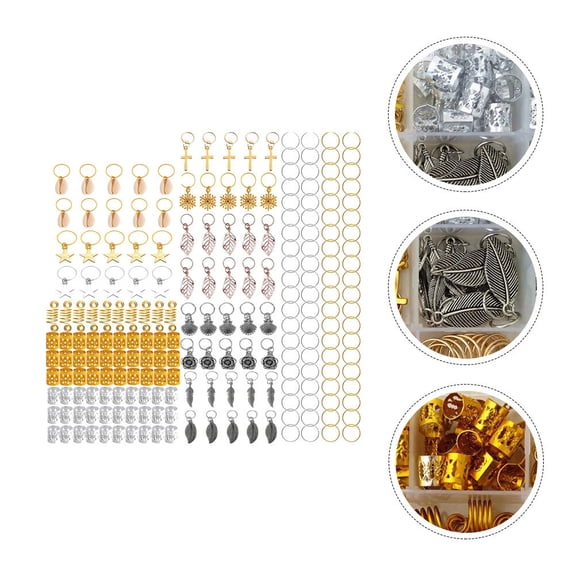 MERRYHAPY 220Pcs Assorted Color Hair Decorative Hair Accessories for Dreadlocks Braids and Hairstyles