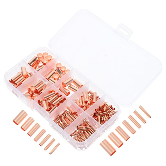 MERRYHAPY 250Pcs Copper Connecting Tubes for Wire Joint Compact and Strong