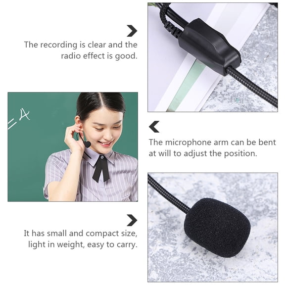 MERRYHAPY 2PCS Voice Amplifier Microphone for Teachers, Portable Black Plastic Sound Amplifier for Classroom Use