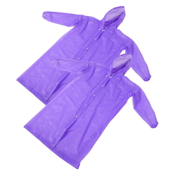 MERRYHAPY Violet EVA Raincoat for Men, Full Coverage Hooded Poncho, 2 Pieces Set for Outdoor