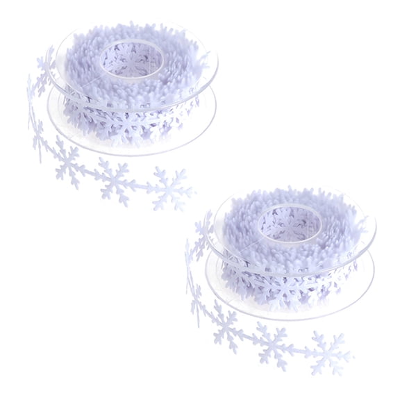 MERRYHAPY White Snowflake Sheer Ribbon Non-Woven Fabric 2-Pack for Craft Projects and Wrapping