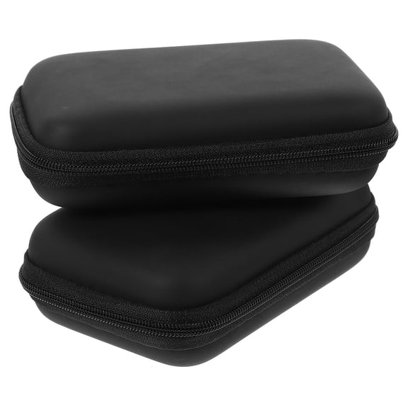 MERRYHAPY 2-Pack Black EVA Microphone Storage Case with Mesh Pocket for Secure Accessory and Organization
