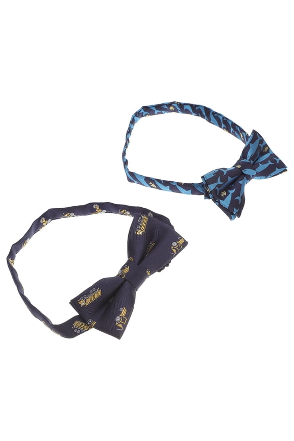 2-Pack Toddler Bow Ties Adjustable Pre-tied Polyester Wedding Party Accessories Assorted Colors