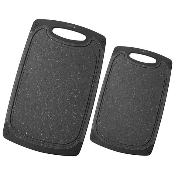 MERRYHAPY 2Pcs Kitchen Cutting Boards Black Plastic Multipurpose Chopping Boards for Home