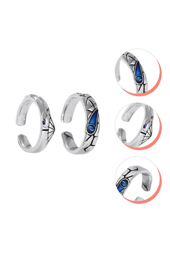 2Pcs Copper Eye Finger Set Creative Fashion Jewelry Accessories for Women Valentine