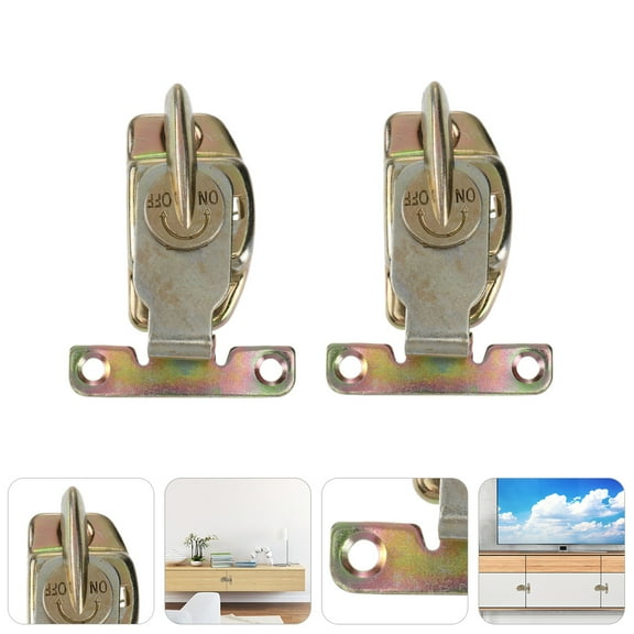 MERRYHAPY 2-Pack Iron Buckle Connectors for Dining Table Leaf Locks, Assorted Colors, Table and Cabinet Assembly Hardware