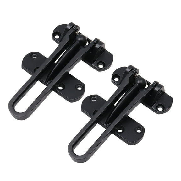 MERRYHAPY 2-Pack Door Stopper Security Bar Black Swing Lock for Use with Stable and Practical Design