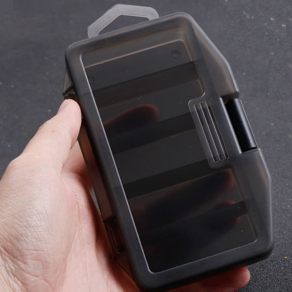 MERRYHAPY 2Pcs Portable Fishing Gear Boxes Grey Plastic Single Layer Storage Case