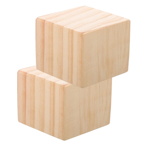 MERRYHAPY Khaki 2pcs Wood Bed Riser Blocks, Simple Design, Heavy Duty Load Bearing Furniture Legs
