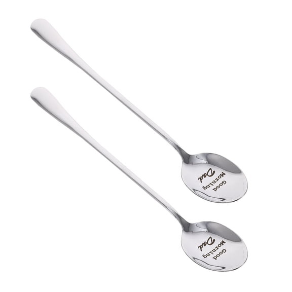 MERRYHAPY 2-Pack Handle Stainless Steel Spoons for Kitchen, Cooking, Serving, and Decorative Use