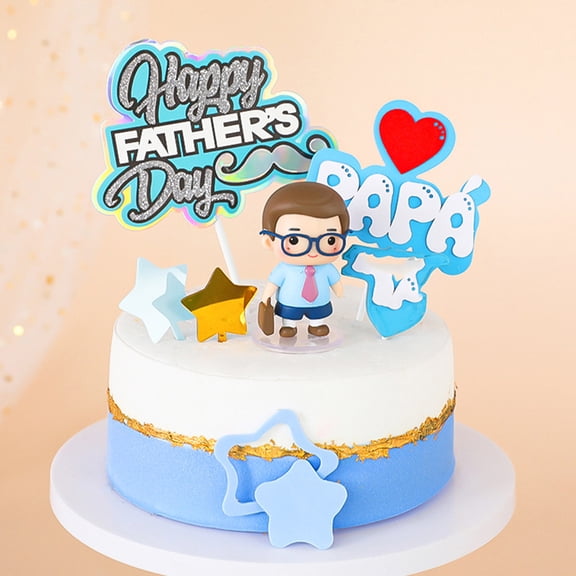 MERRYHAPY 2-Pack Lightweight Dad Cupcake Toppers for Father's Day Cake Decorations and Party Celebrations