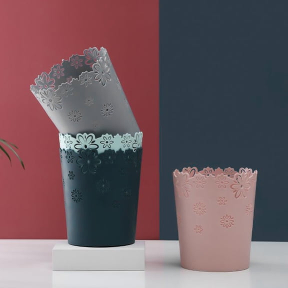 MERRYHAPY 2-Pack Multi-Functional Grey Desktop Trash Bins Small Waste Containers for Office Workspace and Home