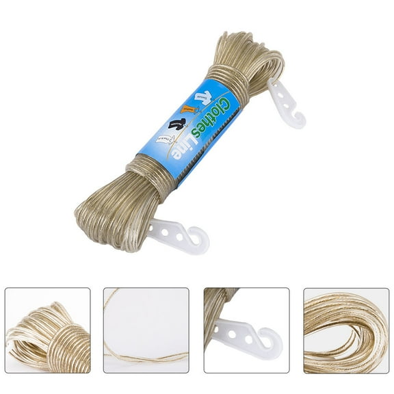 MERRYHAPY 2-Pack Outdoor Clothesline with Hooks, Heavy Duty Clothes Drying Rope for Garden, Balcony, Camping, and Travel