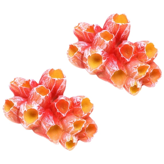 MERRYHAPY 2Pcs Resin Aquarium Coral Decorations Lifelike Coral Ornaments for Fish Tank Landscape Accessories