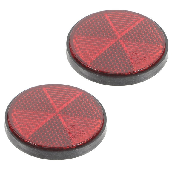 MERRYHAPY 2-Pack Red Reflective Safety Discs for Cars, ATV, Bikes - High Visibility Warning Reflectors for Enhanced Safety