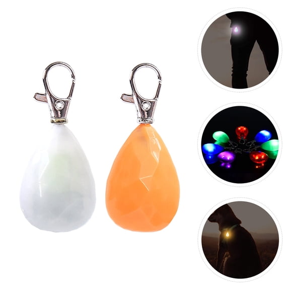 MERRYHAPY 2-Pack Rechargeable Orange Pet Safety Pendant Light with Elastic Plastic Band for Night Visibility