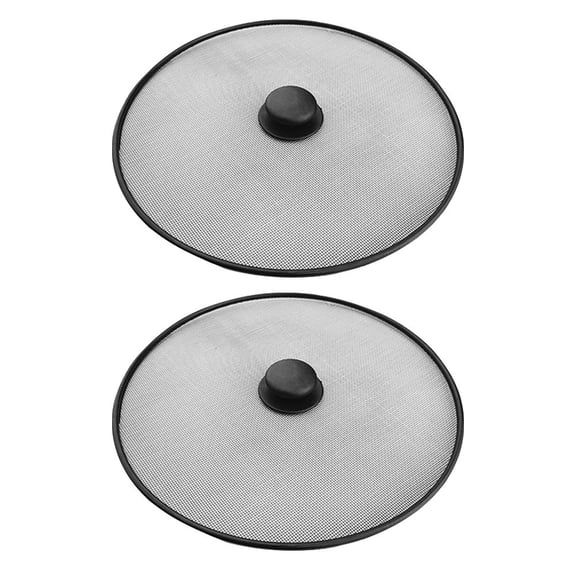 MERRYHAPY 2-Pack Stainless Steel Splatter Screens Guard Pot Covers for Cooking Safety and Kitchen Use