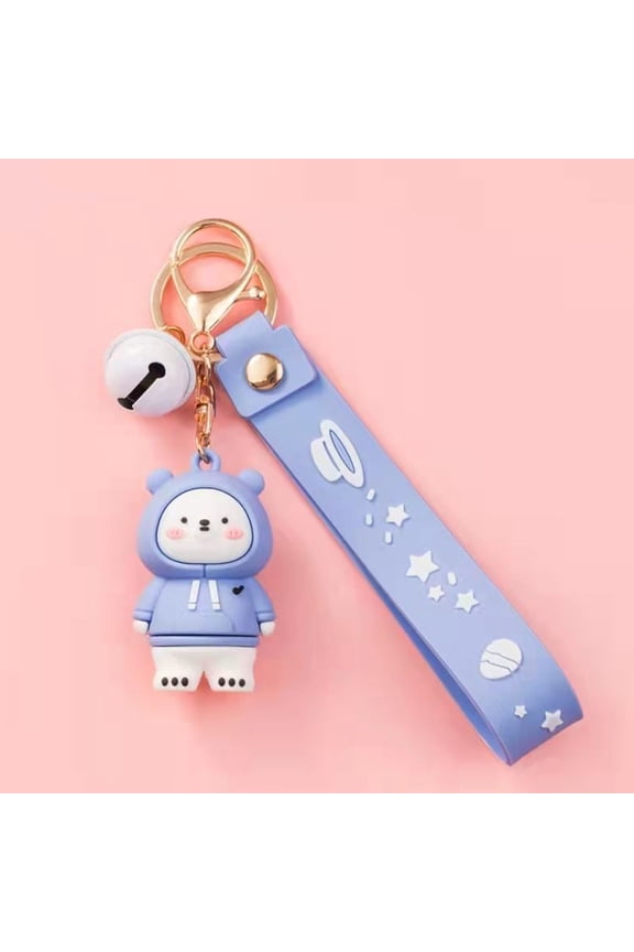Set of 2 Bear Metal Keychains for Bags, Backpacks, and Car Accessories Decoration