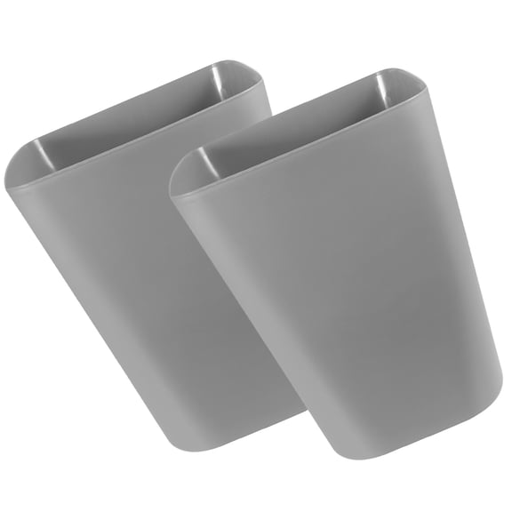 MERRYHAPY 2-Pack Grey Plastic Trash Bins, Easy to Clean, Waste Baskets for Office, Living Room, Kitchen Use