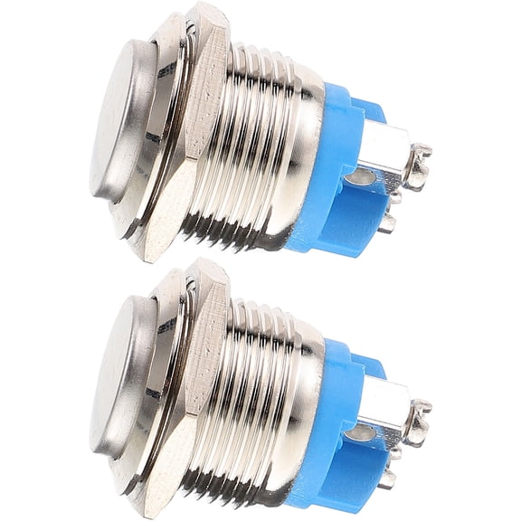 MERRYHAPY 2Pcs Wired Push Button Door Bell Silver Metal Ringer Chime Round For Office Use