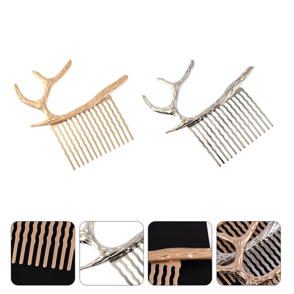 MERRYHAPY 2Pcs Assorted Color Antlers Hair Combs Decorative Female Headdress Hair Accessories for Special Occasions