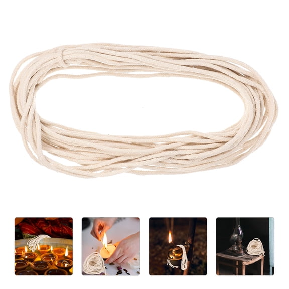 MERRYHAPY 2Rolls Kerosene Lamp Wicks Cotton Rope 10 Meters 3.5mm Diameter Emergency Lighting Indoor Outdoor Use