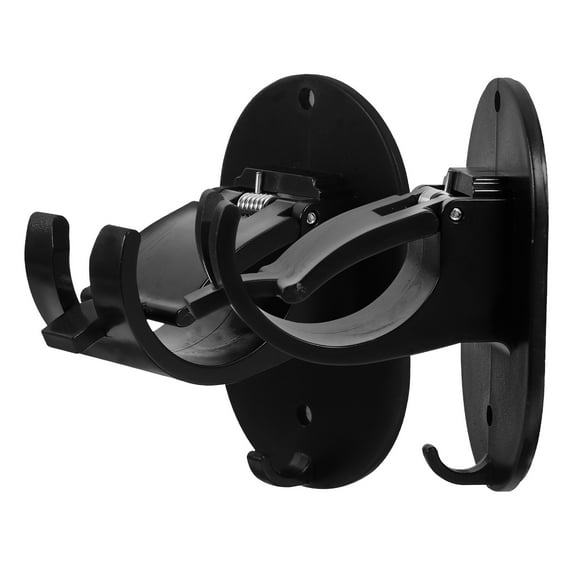 MERRYHAPY No-Drill Curtain Rod Brackets in Black ABS Plastic, Easy Installation, 2-Pack for Home Window Treatments