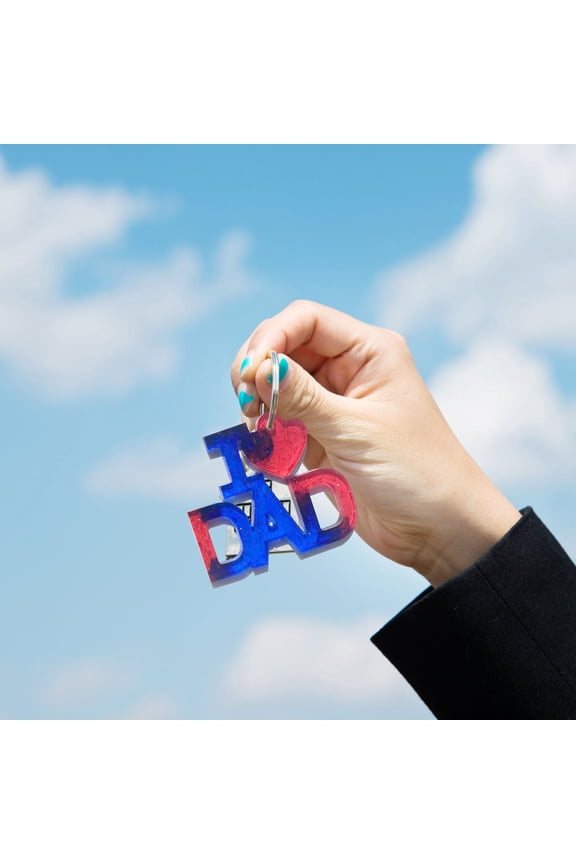 2pcs Keychain Charms Mold Silicone Sky Resin Casting Mirror Finish Letters for Fathers Day