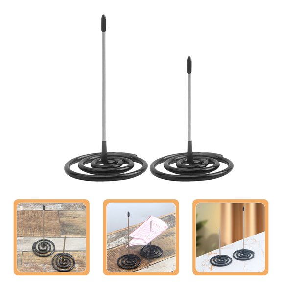 MERRYHAPY 2Pcs Black Stainless Steel Receipt Spike Ticket Organizer for Efficient Kitchen Order Handling